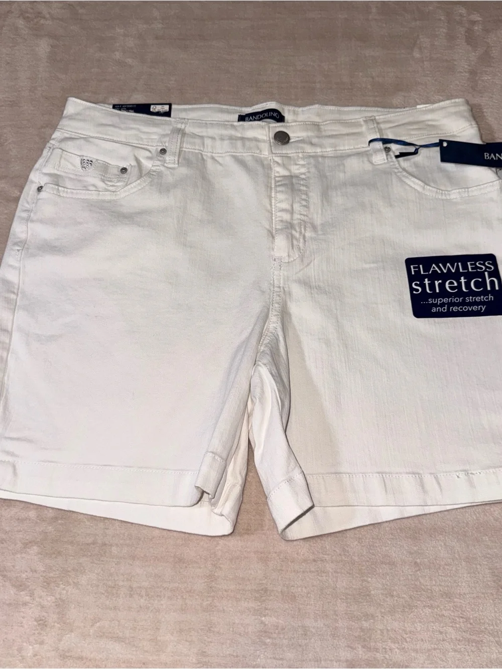 Bandolino White Denim bedazzled Shorts